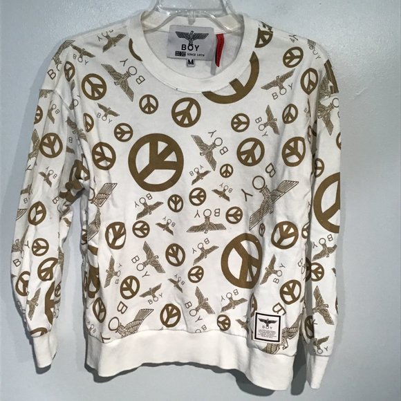 BOY London Peace Sign Print Sweatshirt Size M - Picture 1 of 8